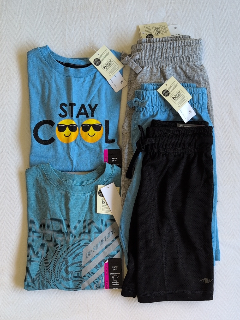 Boys XS 4/5 NWT George Athletic Works Shorts T-shirts Lot 5pc Summer Bundle
